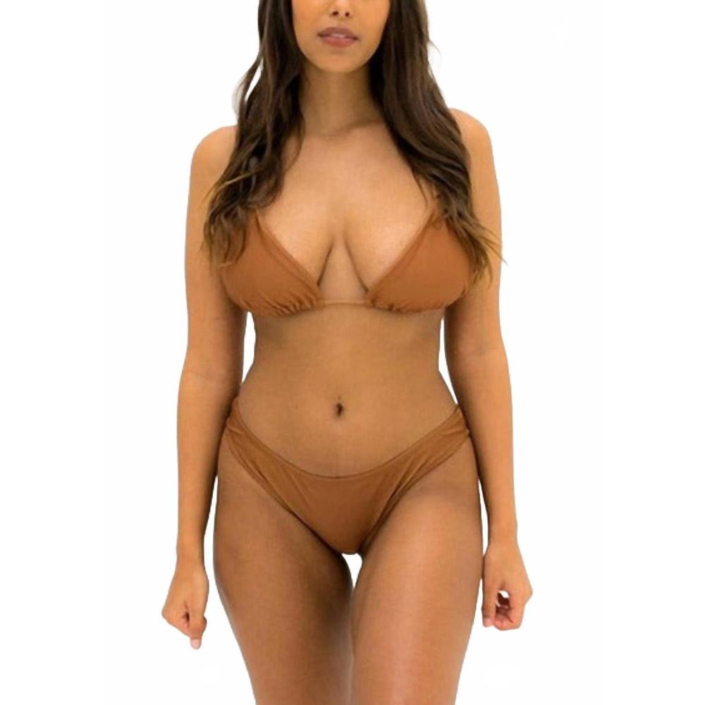 NEW CONSCIOUS triangle bikini top in rust